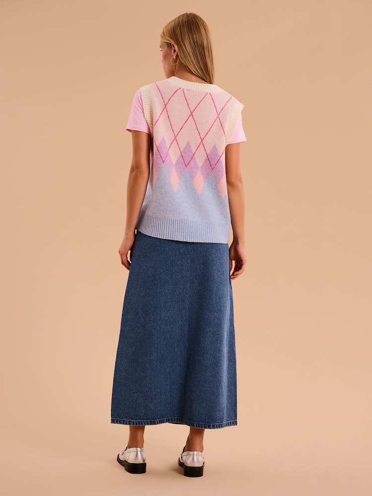 Omnes Pink Bobbi Cable Knit Vest - Image 2 of 4