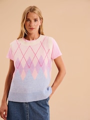 Omnes Pink Bobbi Cable Knit Vest - Image 3 of 4