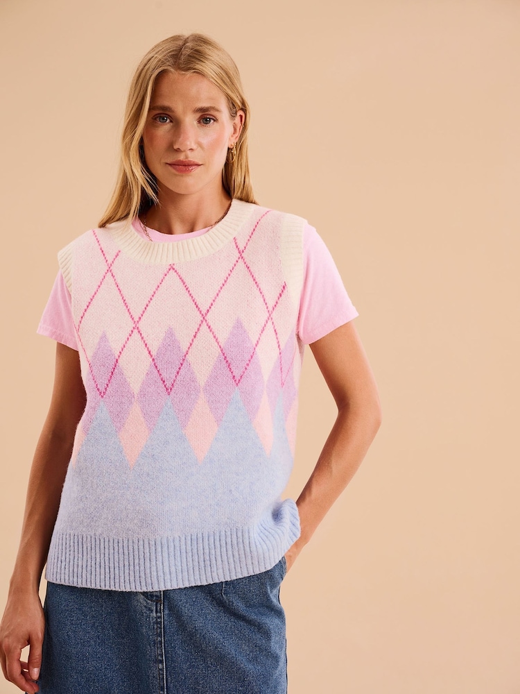 Omnes Pink Bobbi Cable Knit Vest - Image 3 of 4