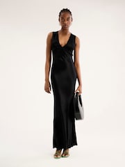 Omnes Black Nova Maxi Tie Back Dress - Image 1 of 5