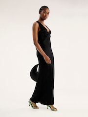 Omnes Black Nova Maxi Tie Back Dress - Image 2 of 5