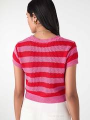 Omnes Light Pink Lexi Colourblock Jumper - Image 3 of 5