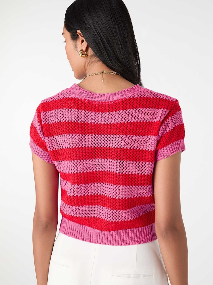 Omnes Light Pink Lexi Colourblock Jumper - Image 3 of 5