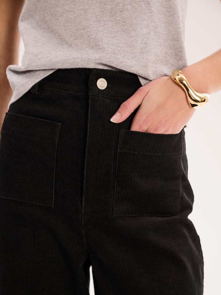 Omnes Black Orielle Cord 100% Cotton Trousers - Image 4 of 5