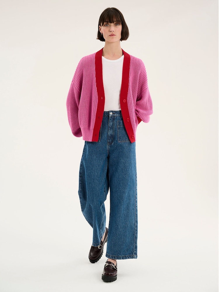 Omnes Pink Hopper 100% Cotton Cardigan - Image 2 of 5 Omnes Pink Hopper 100% Cotton Cardigan - Image 2 of 5