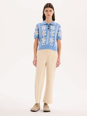 Omnes Blue Haisley Floral Print 100% Cotton Jumper - Image 1 of 4