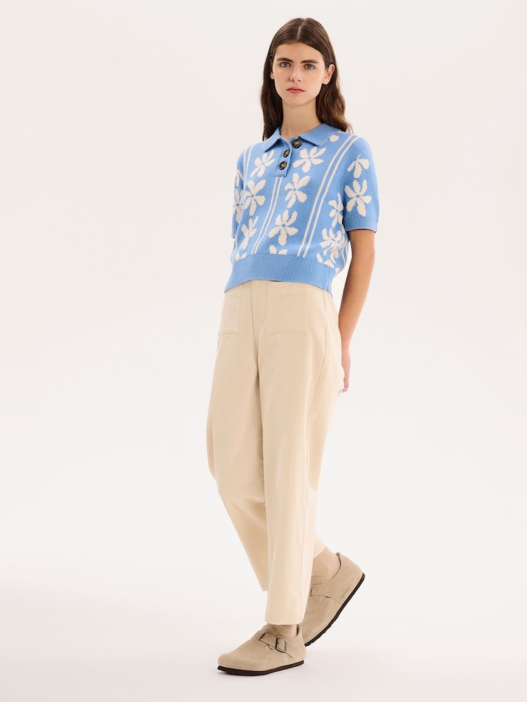 Omnes Blue Haisley Floral Print 100% Cotton Jumper - Image 2 of 4