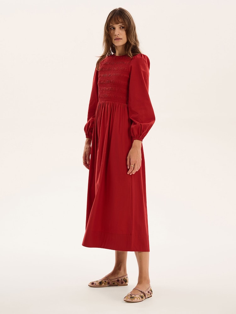 Omnes Red Saint 100% Cotton Dress - Image 2 of 5