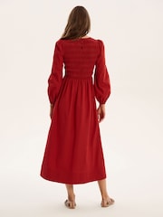 Omnes Red Saint 100% Cotton Dress - Image 3 of 5