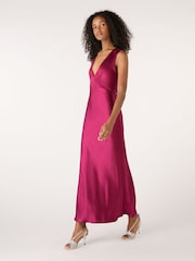 Omnes Magneta Nova Maxi Tie Back Dress - Image 2 of 5