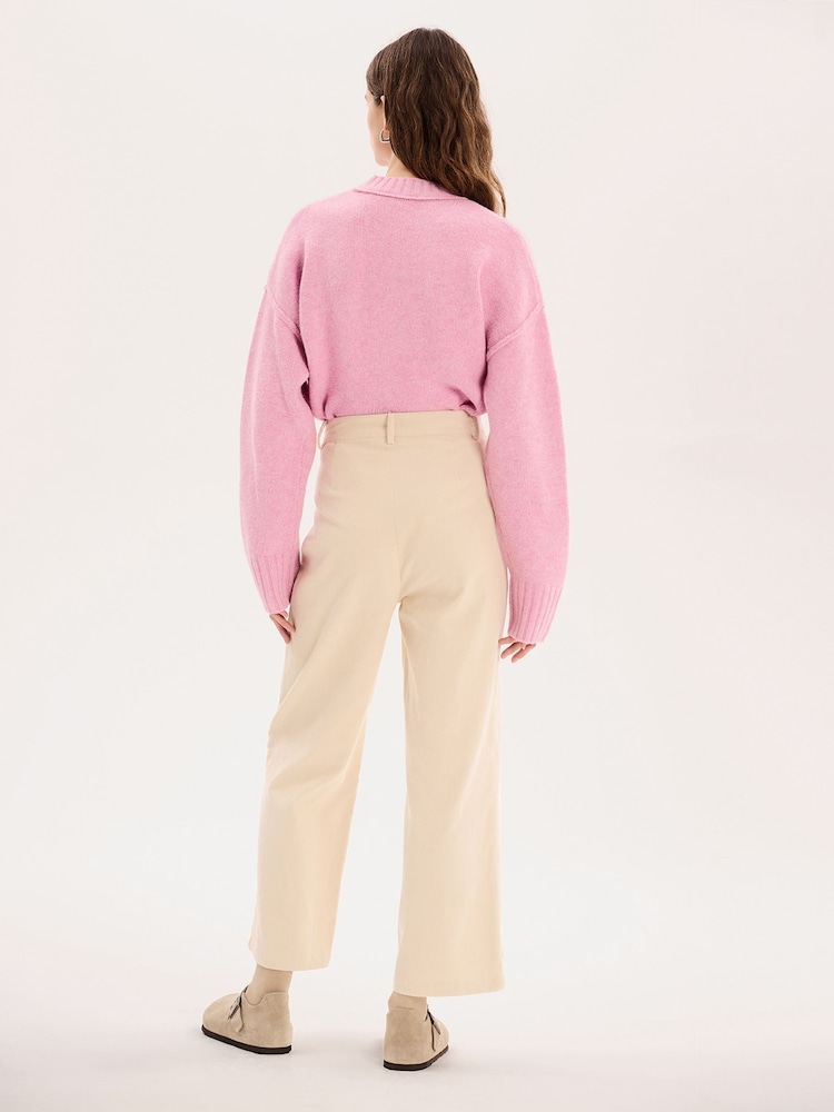Omnes Cream Orielle Cord 100% Cotton Trousers - Image 3 of 5
