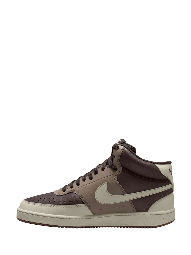 Nike Brown Court Vision Mid Trainers - Image 2 of 4