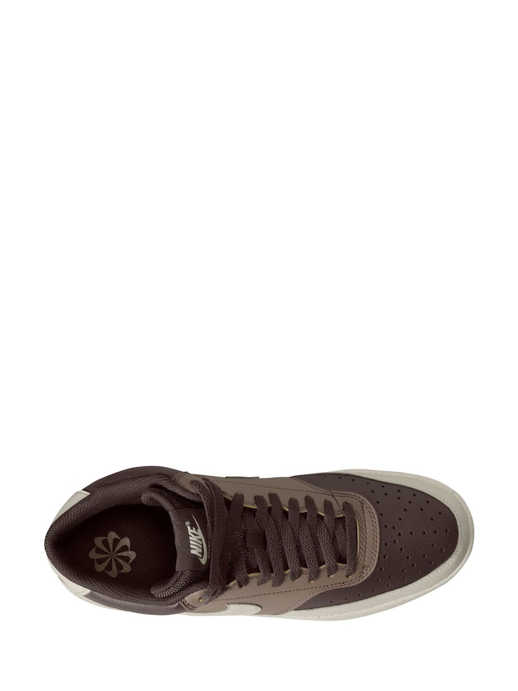 Nike Brown Court Vision Mid Trainers - Image 4 of 4