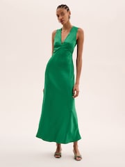 Omnes Green Nova Maxi Tie Back Dress - Image 1 of 5