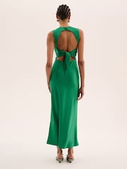Omnes Green Nova Maxi Tie Back Dress - Image 3 of 5