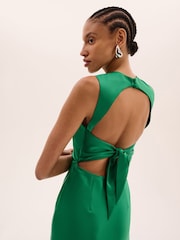 Omnes Green Nova Maxi Tie Back Dress - Image 4 of 5