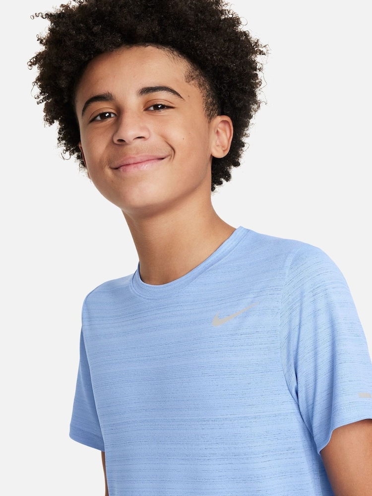 Nike Blue Dri-FIT Miler Training Top - Image 1 of 4 Nike Blue Dri-FIT Miler Training Top - Image 1 of 4