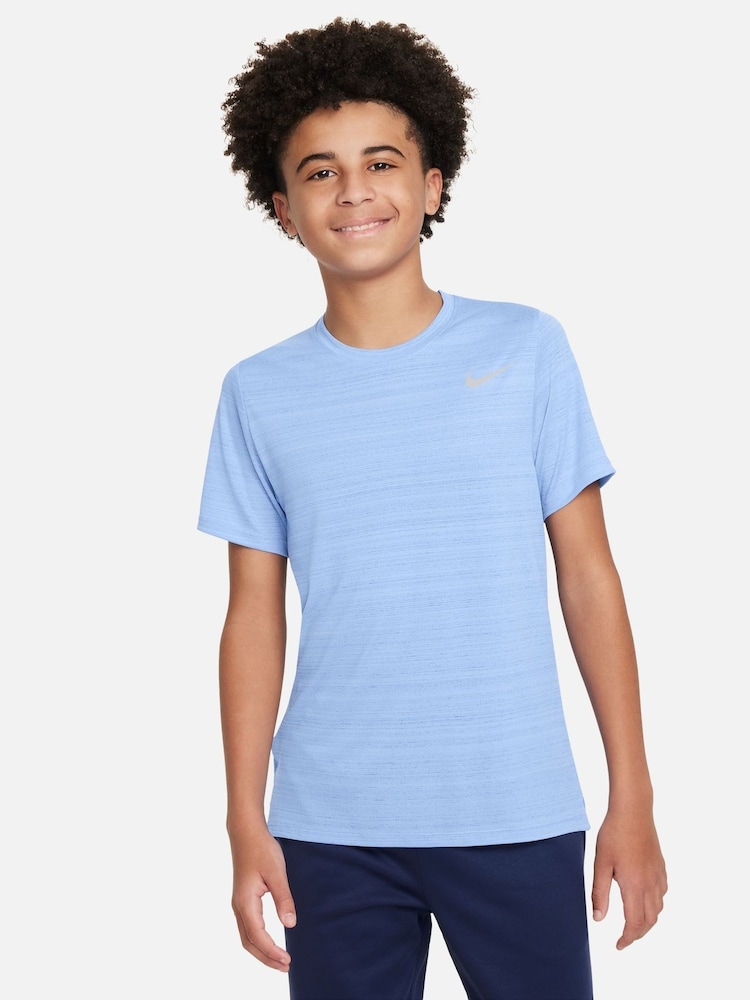 Nike Blue Dri-FIT Miler Training Top - Image 2 of 4 Nike Blue Dri-FIT Miler Training Top - Image 2 of 4