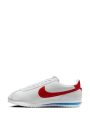 Nike Red/White Cortez Leather Trainers - Image 2 of 11