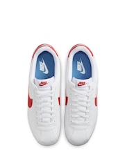 Nike Red/White Cortez Leather Trainers - Image 6 of 11