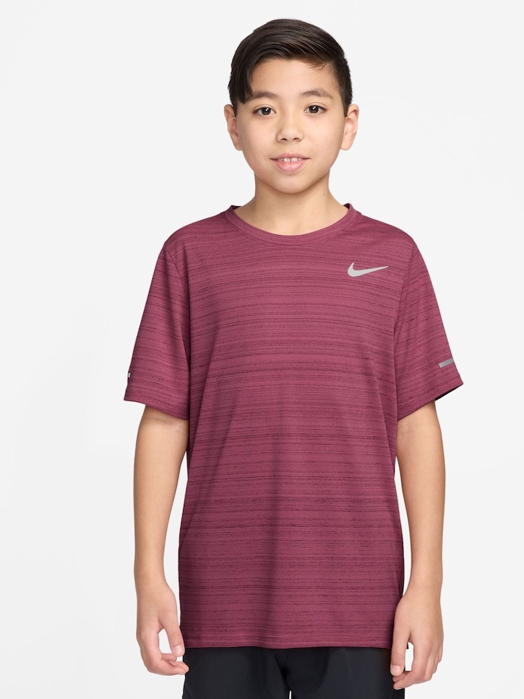 Nike Beet Pink Dri-FIT Miler Training Top - Image 1 of 4 Nike Beet Pink Dri-FIT Miler Training Top - Image 1 of 4