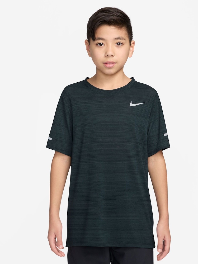 Nike Dark Seaweed Green Dri-FIT Miler Training Top - Image 1 of 4 Nike Dark Seaweed Green Dri-FIT Miler Training Top - Image 1 of 4