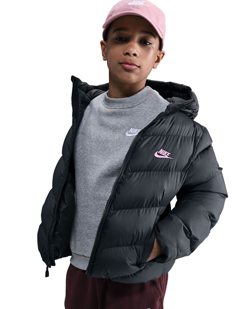 Nike Crome Black Padded Jacket - Image 1 of 5 Nike Crome Black Padded Jacket - Image 1 of 5