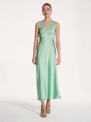 Omnes Sage Nova Maxi Tie Back Dress - Image 1 of 5