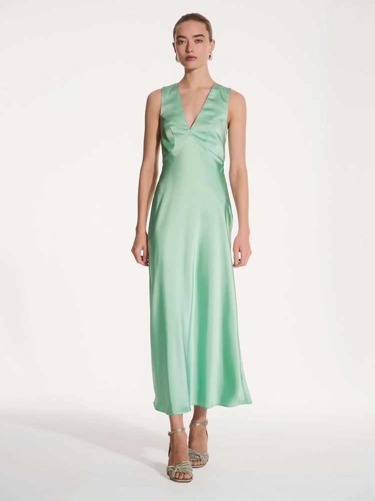 Omnes Sage Nova Maxi Tie Back Dress - Image 1 of 5
