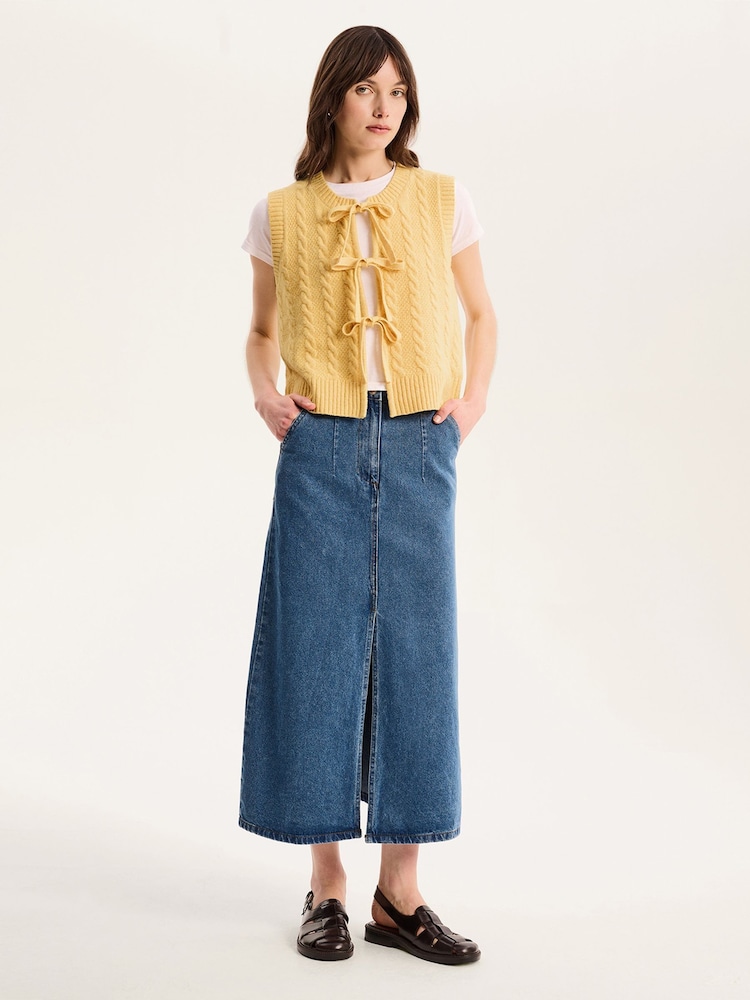 Omnes Yellow Jacob Stripe Sweater Vest - Image 1 of 5