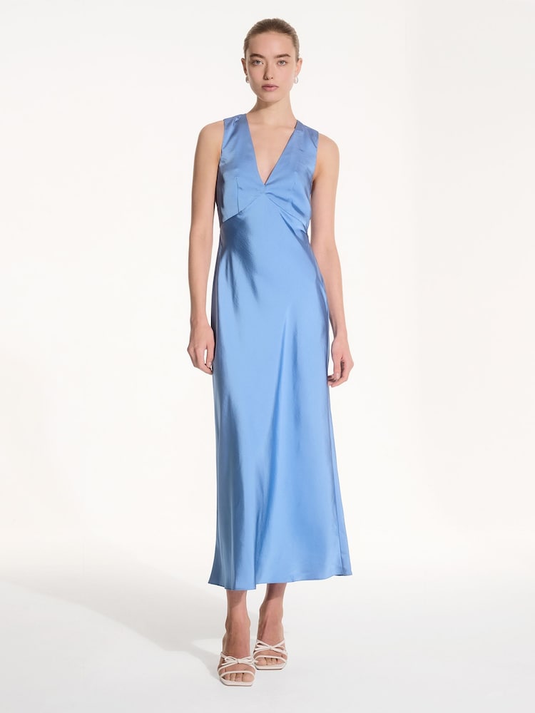 Omnes Blue Nova Maxi Tie Back Dress - Image 1 of 5