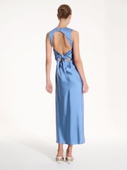 Omnes Blue Nova Maxi Tie Back Dress - Image 2 of 5