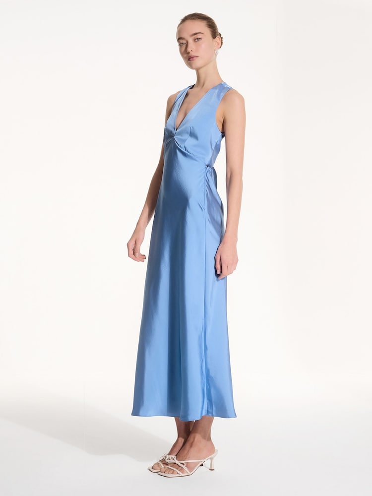 Omnes Blue Nova Maxi Tie Back Dress - Image 3 of 5