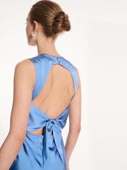 Omnes Blue Nova Maxi Tie Back Dress - Image 4 of 5