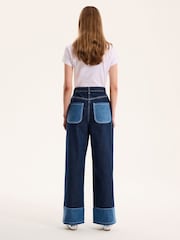 Omnes Blue Portland Contrast Denim 100% Cotton Jeans - Image 3 of 5