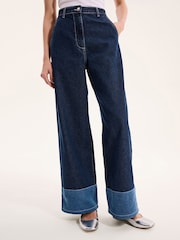 Omnes Blue Portland Contrast Denim 100% Cotton Jeans - Image 4 of 5