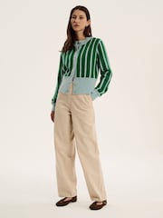 Omnes Green Flynn Stripe Cardigan - Image 2 of 5