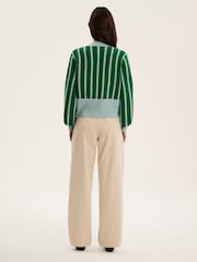 Omnes Green Flynn Stripe Cardigan - Image 3 of 5