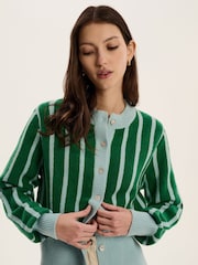 Omnes Green Flynn Stripe Cardigan - Image 4 of 5