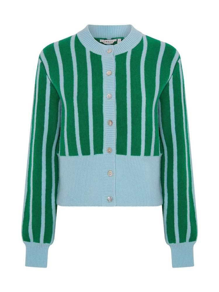 Omnes Green Flynn Stripe Cardigan - Image 5 of 5