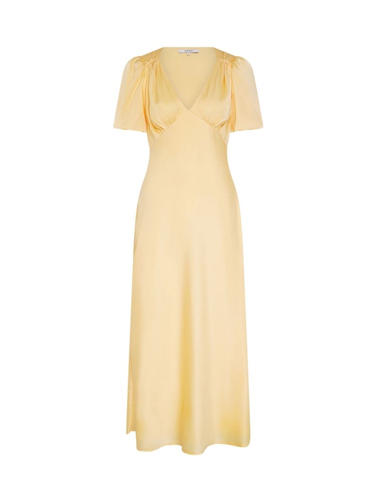 Omnes Yellow Rosie Ruched Puff Sleeve Dress - Image 5 of 5