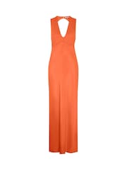 Omnes Orange Nova Maxi Tie Back Dress - Image 5 of 5