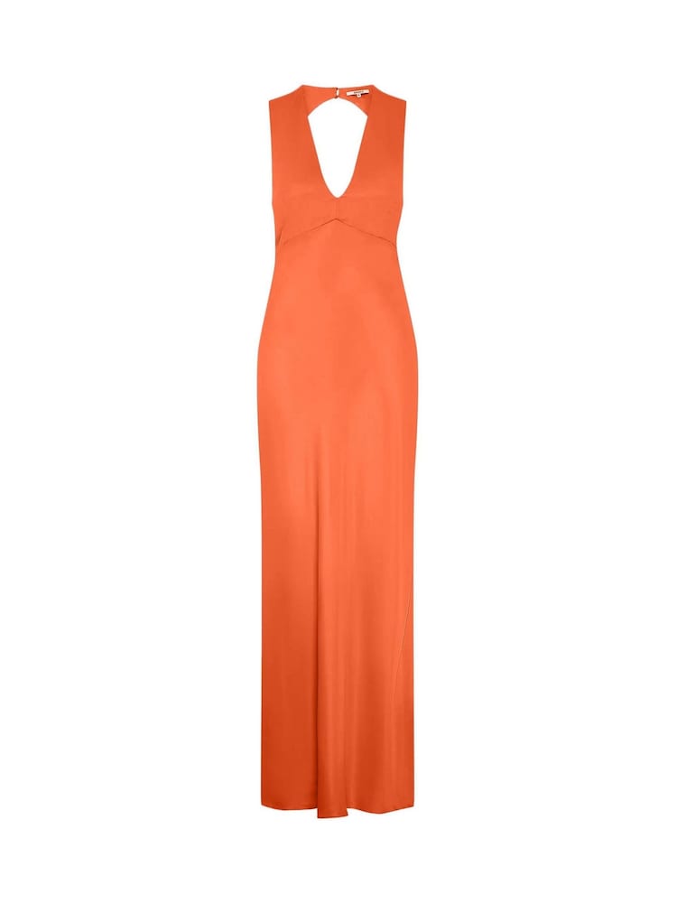 Omnes Orange Nova Maxi Tie Back Dress - Image 5 of 5