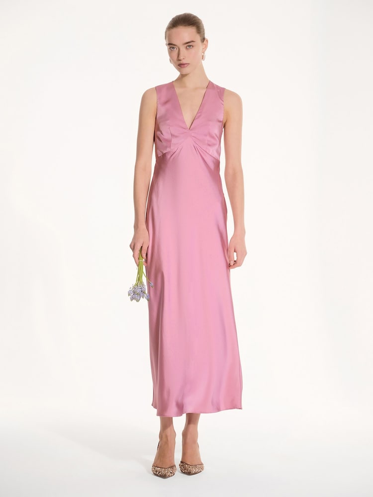Omnes Pink Nova Maxi Tie Back Dress - Image 1 of 5