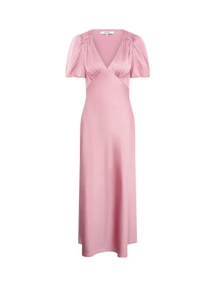 Omnes light pink Rosie Ruched Puff Sleeve Dress - Image 5 of 5 Omnes light pink Rosie Ruched Puff Sleeve Dress - Image 5 of 5
