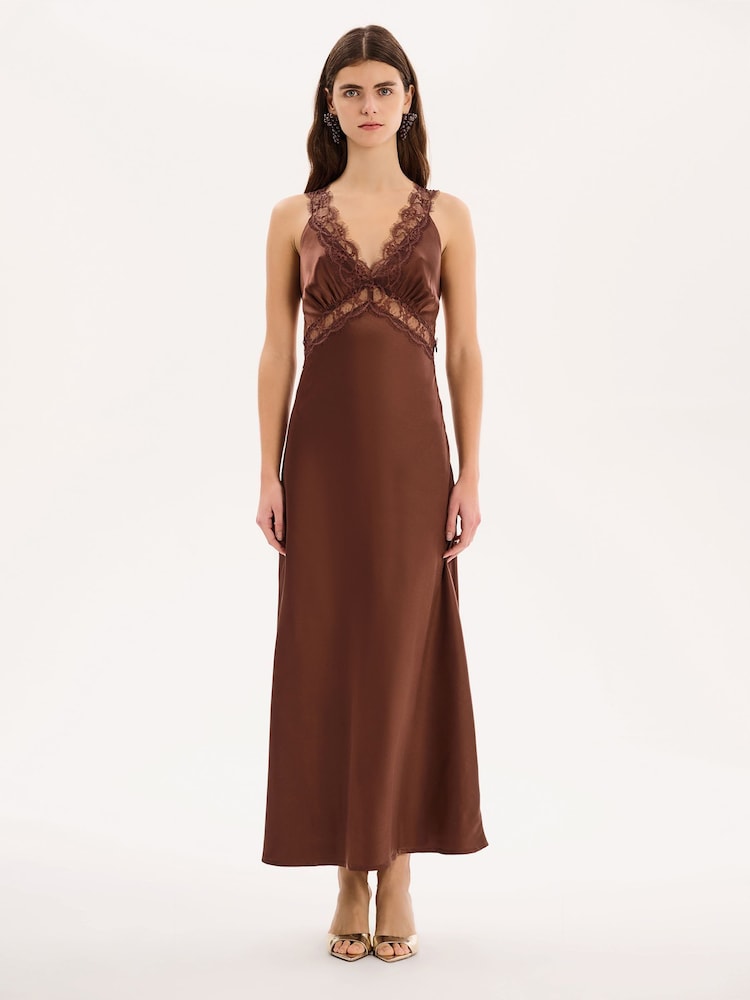 Omnes Brown Aurelia Lace Dress - Image 1 of 5