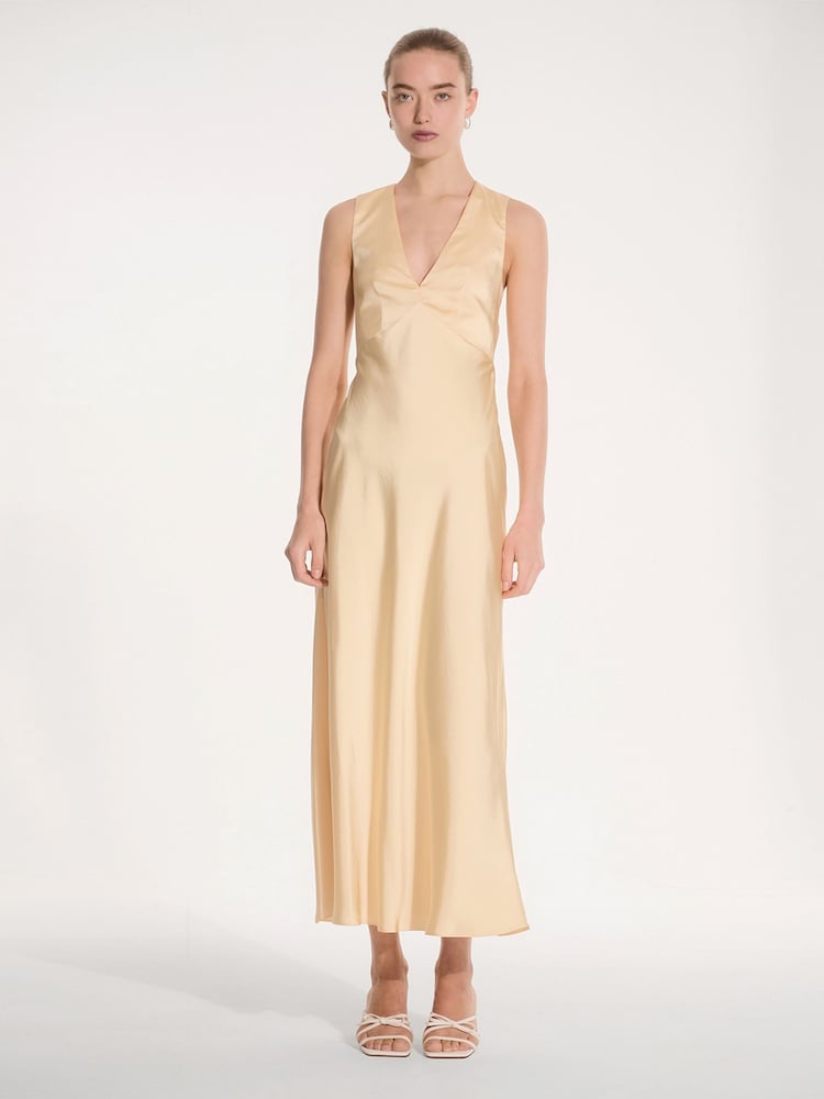 Omnes Yellow Nova Maxi Tie Back Dress - Image 1 of 5