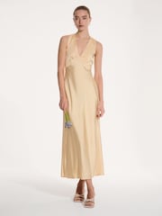 Omnes Yellow Nova Maxi Tie Back Dress - Image 2 of 5