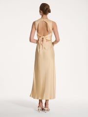 Omnes Yellow Nova Maxi Tie Back Dress - Image 3 of 5