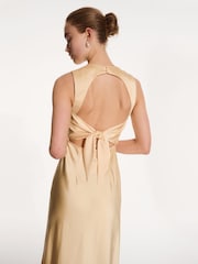 Omnes Yellow Nova Maxi Tie Back Dress - Image 4 of 5